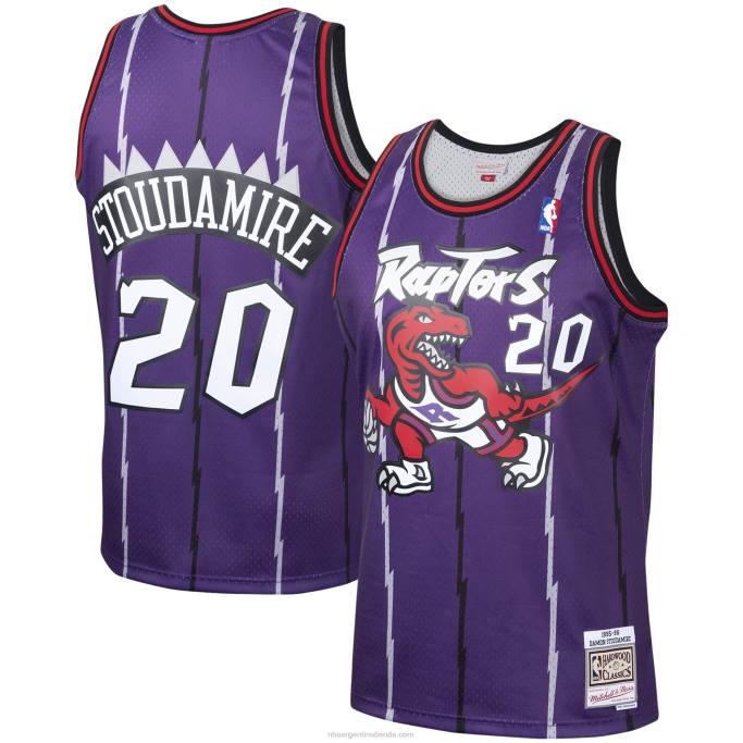 NBA 0F6D4872 toronto raptors damon stoudamire mitchell & ness púrpura hardwood classics swingman player jersey