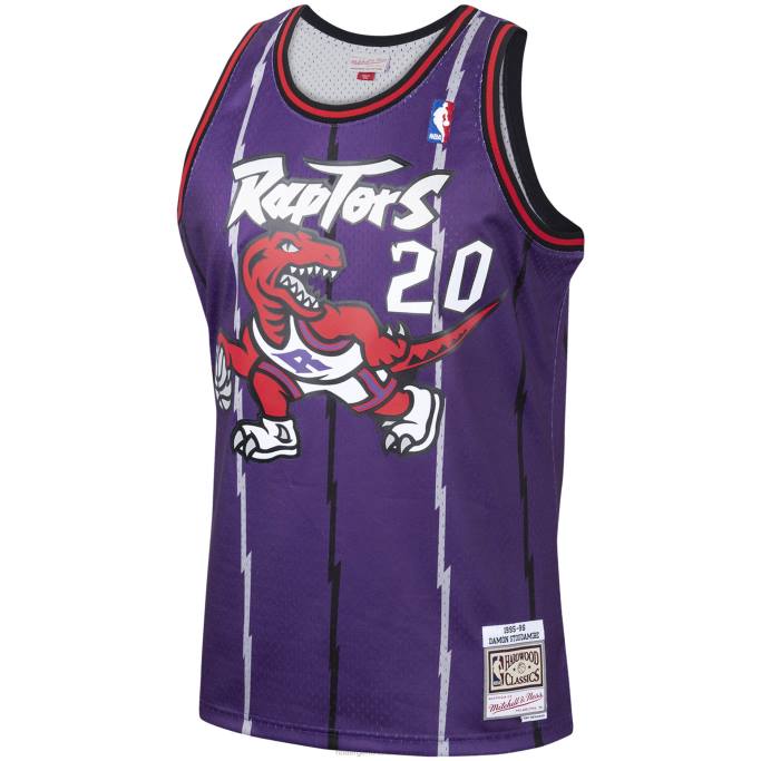 NBA 0F6D4872 toronto raptors damon stoudamire mitchell & ness púrpura hardwood classics swingman player jersey