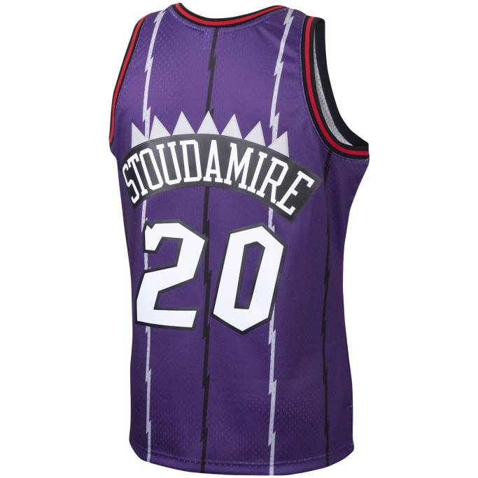 NBA 0F6D4872 toronto raptors damon stoudamire mitchell & ness púrpura hardwood classics swingman player jersey