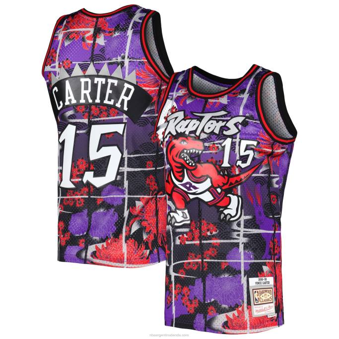 NBA 0F6D6047 toronto raptors vince carter mitchell & ness púrpura clásico de madera dura año nuevo lunar swingman jersey