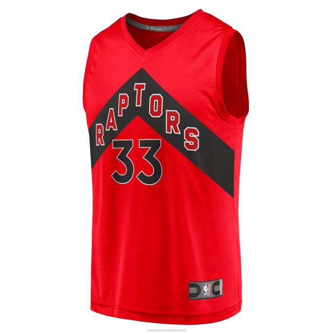 NBA 0F6D6280 toronto rapaces gary trent jr. réplica de maillot rojo fast break