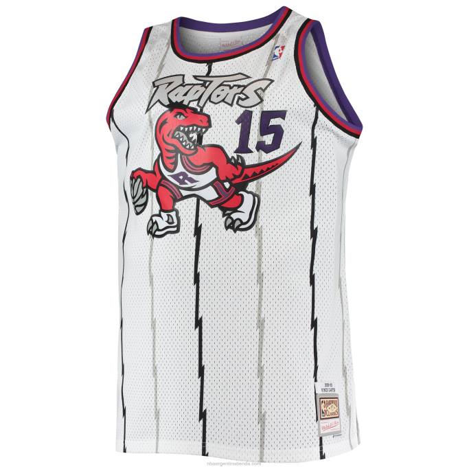 NBA 0F6D6322 toronto raptors vince carter mitchell & ness blanco grande y alto clásico de madera dura swingman jersey