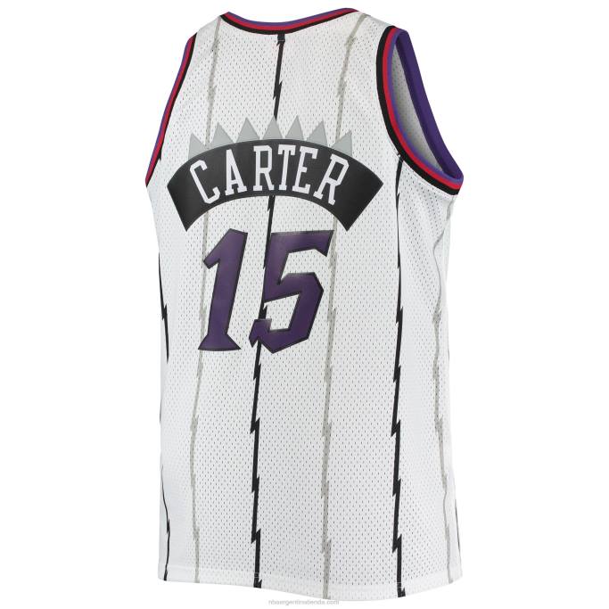 NBA 0F6D6322 toronto raptors vince carter mitchell & ness blanco grande y alto clásico de madera dura swingman jersey