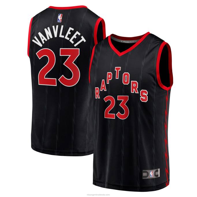 NBA 0F6D6467 toronto raptors fred vanvleet negro fast break replica jugador camiseta