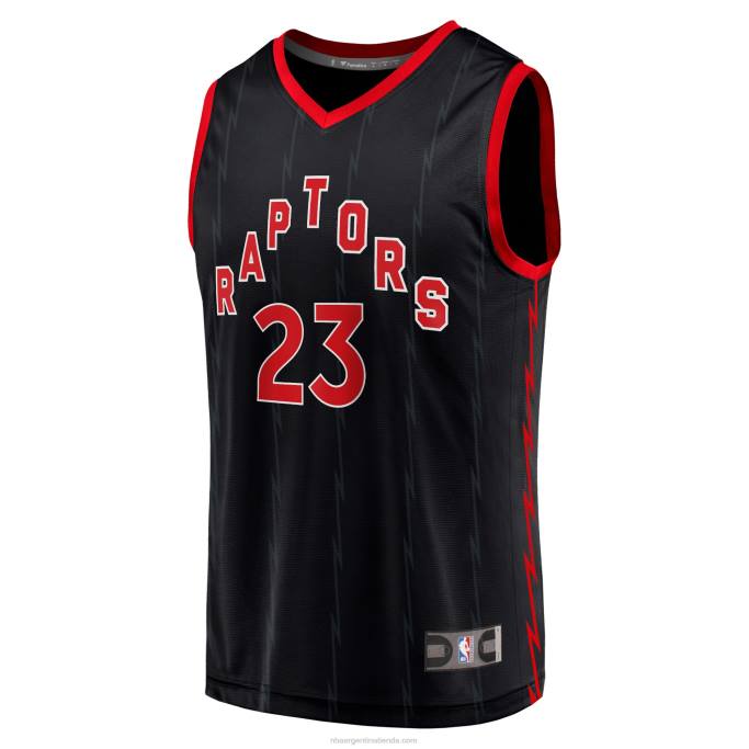 NBA 0F6D6467 toronto raptors fred vanvleet negro fast break replica jugador camiseta