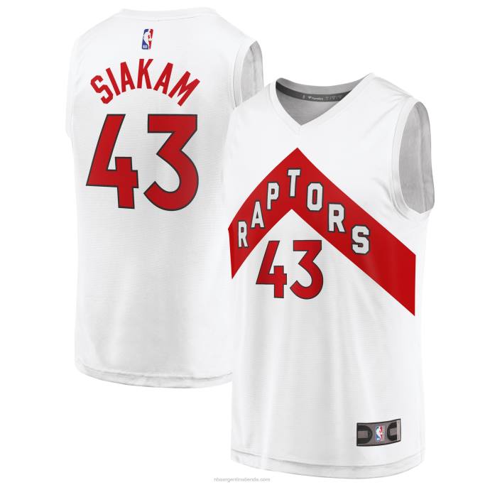 NBA 0F6D8008 toronto raptors pascal siakam blanco fast break réplica jugador jersey