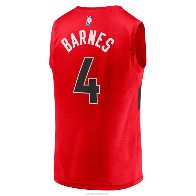 NBA 0F6D8165 réplica de camiseta roja fast break de scottie barnes de toronto raptors
