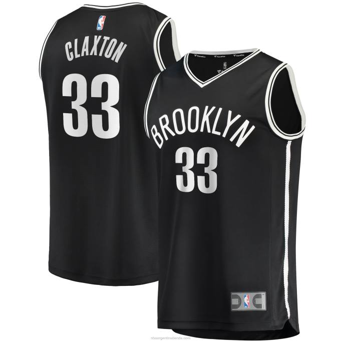 NBA 0F6D1142 camiseta de jugador de brooklyn nets nicolas claxton black fast break