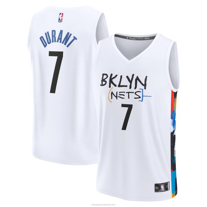 NBA 0F6D1256 brooklyn nets kevin durant blanco fastbreak jersey