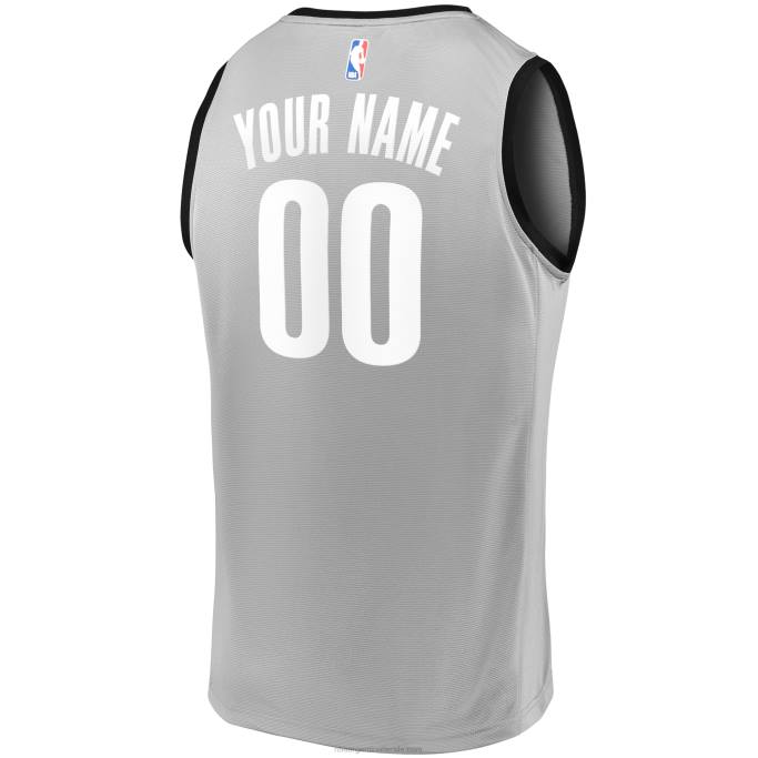 NBA 0F6D1401 Brooklyn Nets réplica de camiseta personalizada gris Fast Break