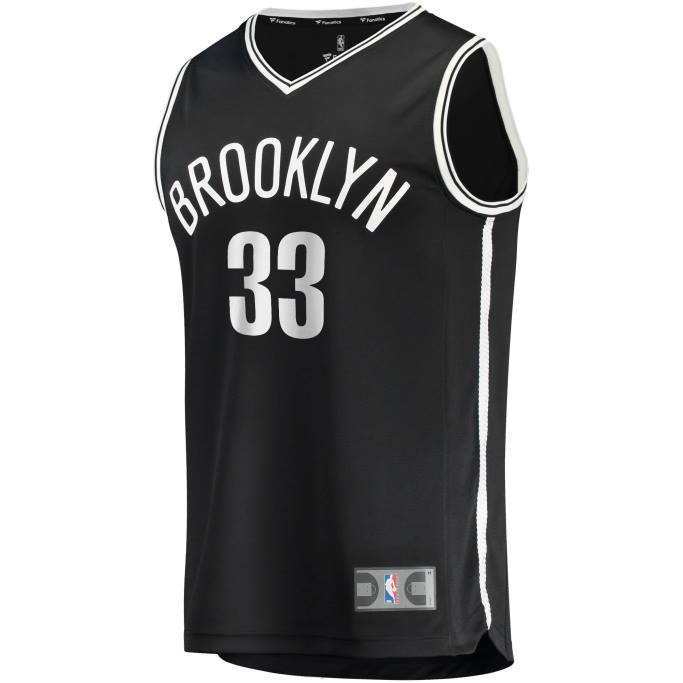 NBA 0F6D3047 camiseta réplica de brooklyn nets nicolas claxton negro fast break