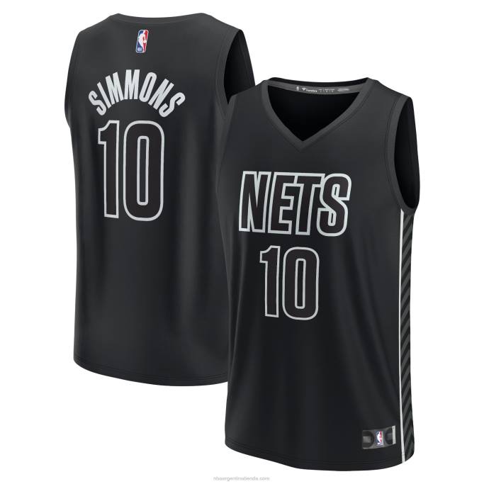 NBA 0F6D4201 camiseta de jugador de brooklyn nets ben simmons black fast break