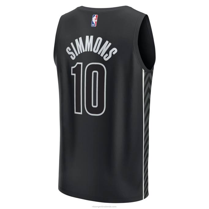 NBA 0F6D4201 camiseta de jugador de brooklyn nets ben simmons black fast break