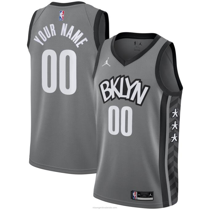 NBA 0F6D5876 camiseta personalizada de los brooklyn nets jordan brand gris swingman