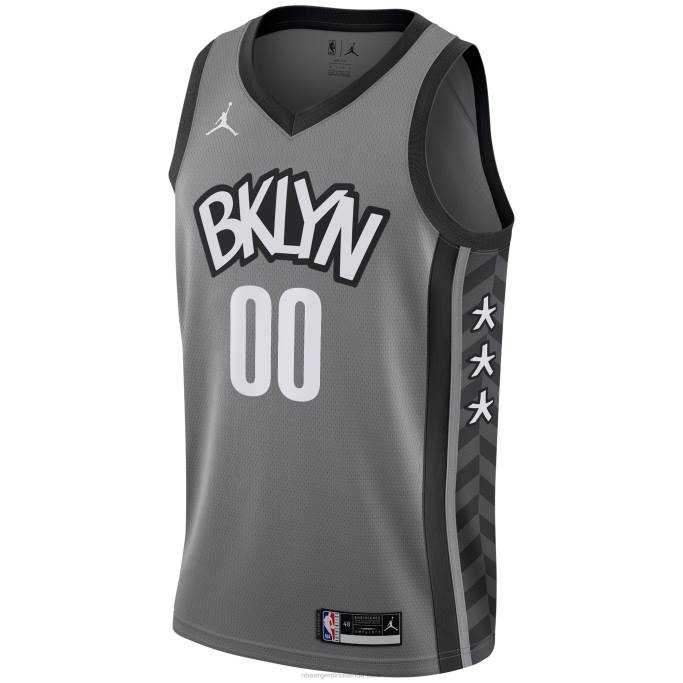 NBA 0F6D5876 camiseta personalizada de los brooklyn nets jordan brand gris swingman