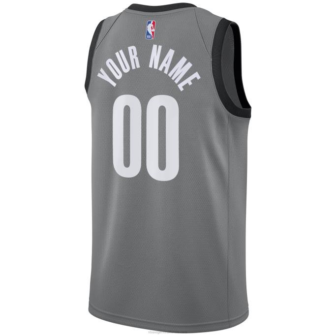 NBA 0F6D5876 camiseta personalizada de los brooklyn nets jordan brand gris swingman
