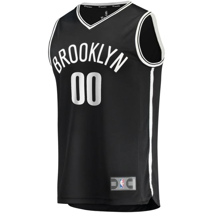 NBA 0F6D59 camiseta réplica personalizada de brooklyn nets negra fast break