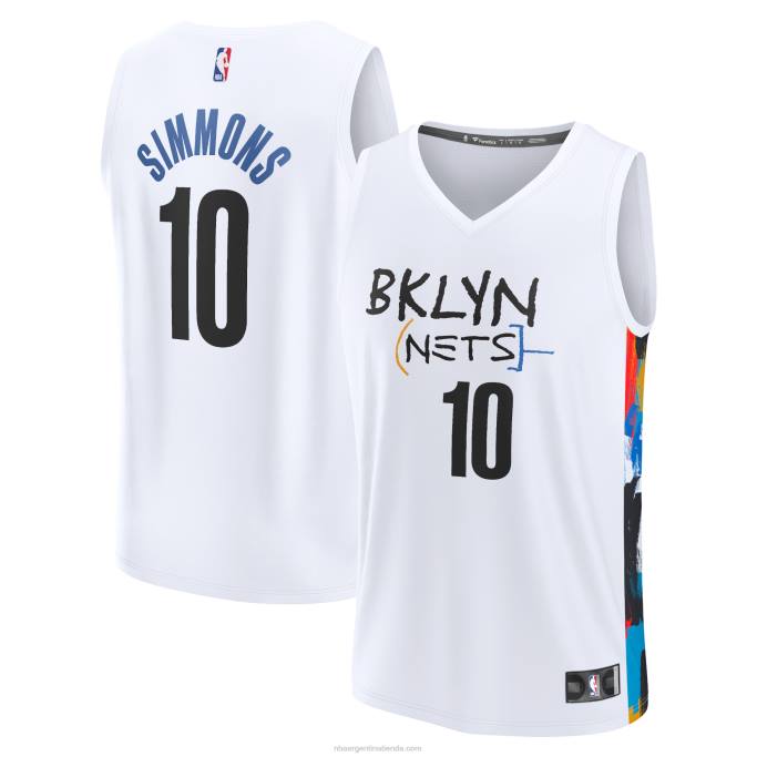 NBA 0F6D6675 camiseta blanca de brooklyn nets ben simmons fastbreak