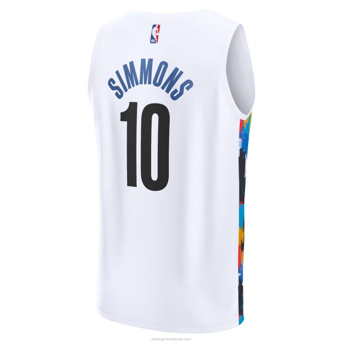 NBA 0F6D6675 camiseta blanca de brooklyn nets ben simmons fastbreak