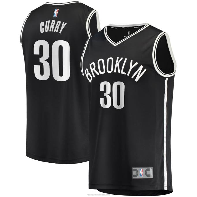 NBA 0F6D915 camiseta réplica de seth curry negra de los brooklyn nets
