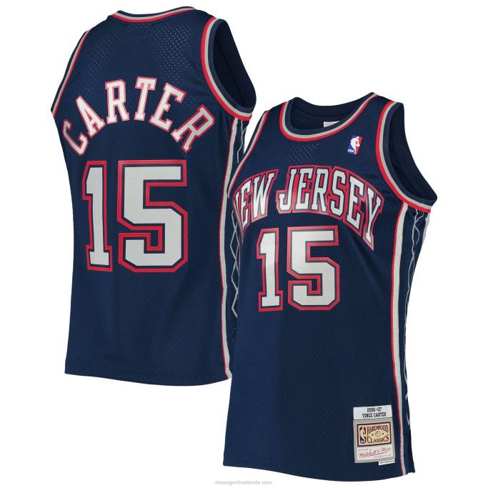 NBA 0F6D1957 new jersey nets vince carter mitchell & ness azul marino hardwood classics swingman jersey