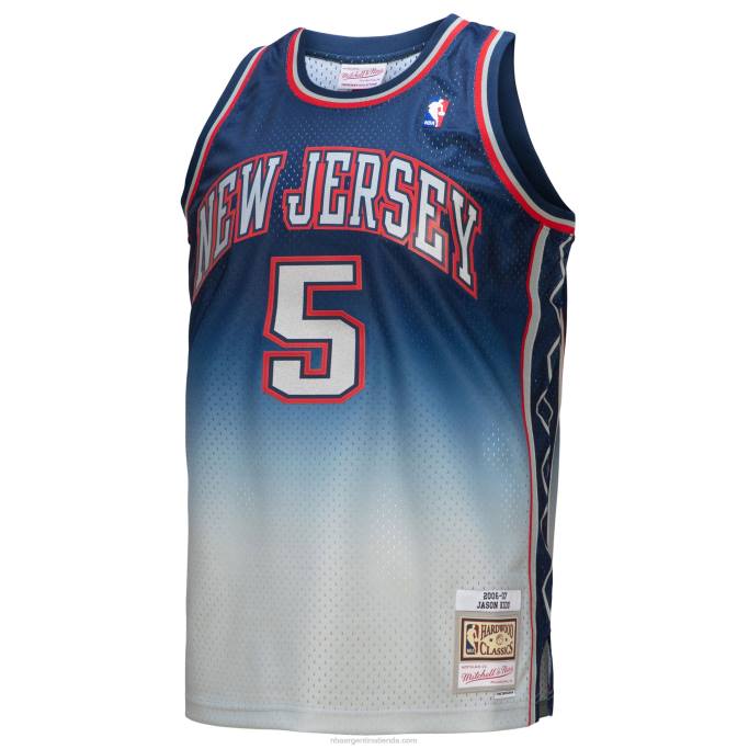 NBA 0F6D2095 new jersey nets jason kid d gris/azul hardwood classics fadeaway swingman player jersey
