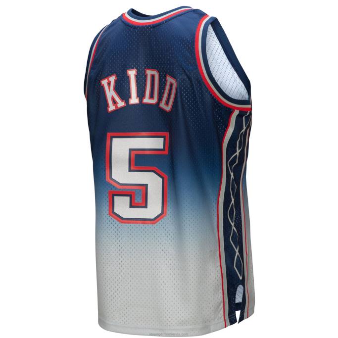 NBA 0F6D2095 new jersey nets jason kid d gris/azul hardwood classics fadeaway swingman player jersey