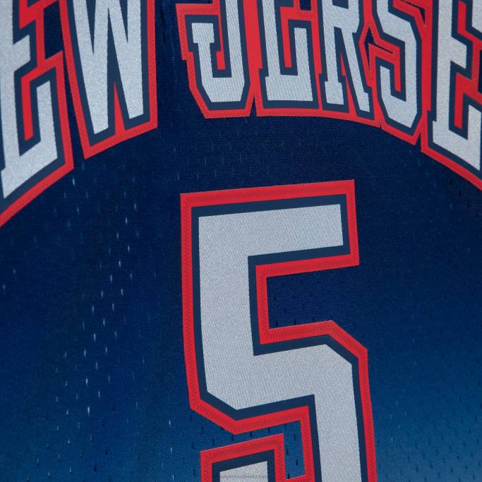NBA 0F6D2095 new jersey nets jason kid d gris/azul hardwood classics fadeaway swingman player jersey
