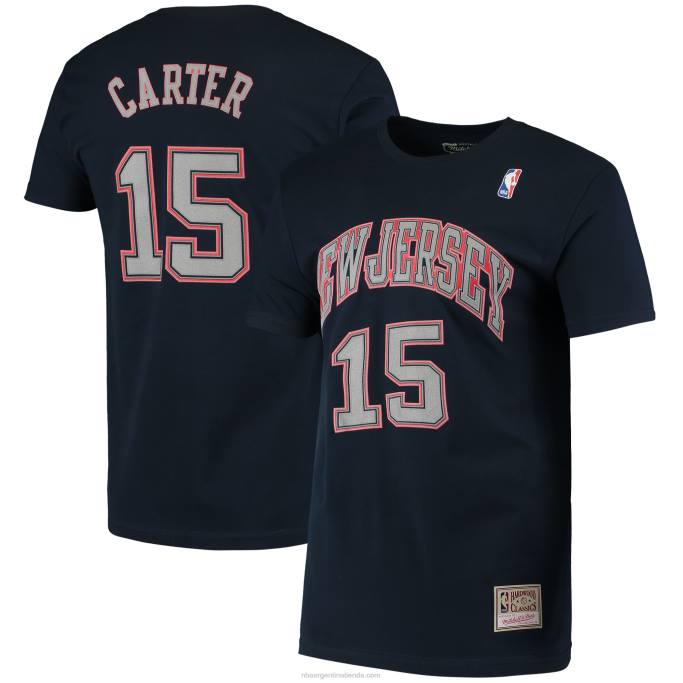 NBA 0F6D2197 new jersey nets vince carter mitchell & ness navy hardwood classics puntada nombre y número camiseta