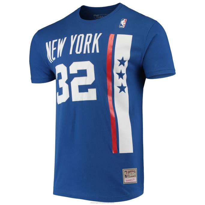 NBA 0F6D4646 new york nets julius erving mitchell & ness blue hardwood classics puntada nombre y número camiseta
