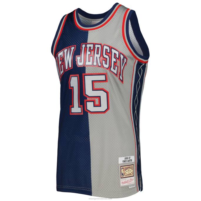 NBA 0F6D5307 new jersey nets vince carter azul marino/gris hardwood classics split swingman jersey