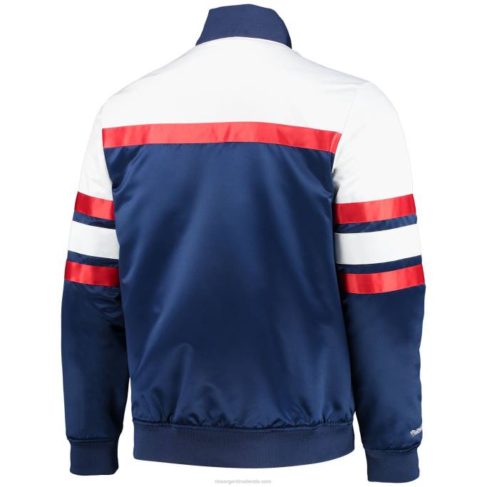 NBA 0F6D7361 new jersey nets mitchell & ness azul marino hardwood classics script satén full-snap chamarra
