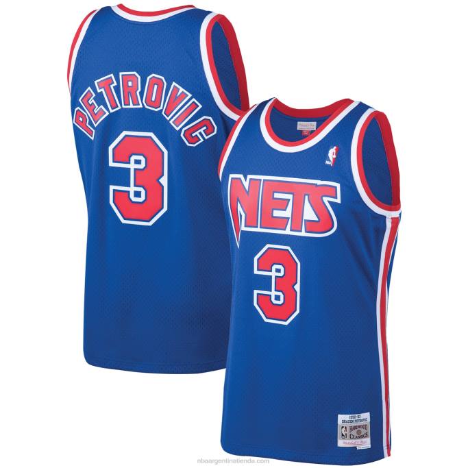 NBA 0F6D7751 redes de nueva jersey drazen petrovic mitchell & ness royal 199hardwood classics swingman jersey