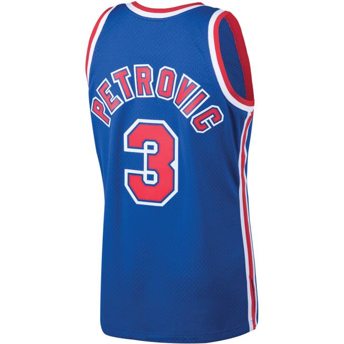 NBA 0F6D7751 redes de nueva jersey drazen petrovic mitchell & ness royal 199hardwood classics swingman jersey