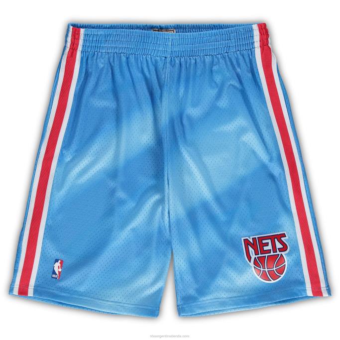 NBA 0F6D8142 new jersey nets mitchell & ness blue big & tall hardwood classics team swingman shorts