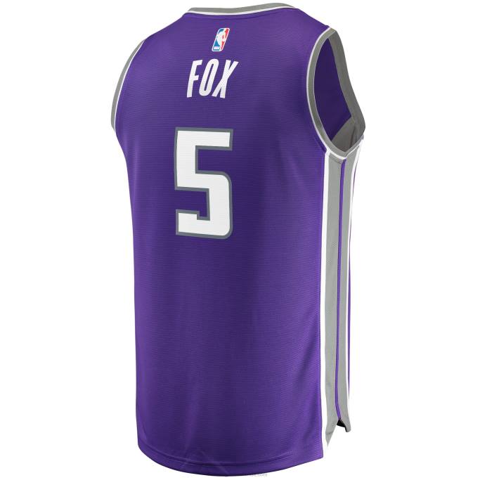 NBA 0F6D102 Réplica de camiseta de jugador de fast break morada de sacramento kings de'aaron fox