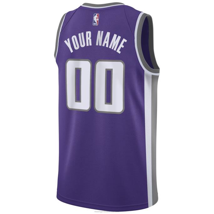 NBA 0F6D1424 Sacramento Kings Nike púrpura Swingman camiseta personalizada