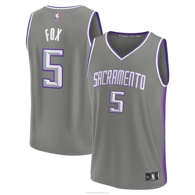 NBA 0F6D2834 camiseta sacramento kings de'aaron fox gris fastbreak