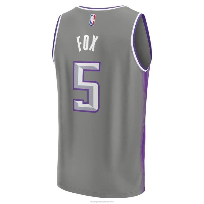 NBA 0F6D2834 camiseta sacramento kings de'aaron fox gris fastbreak