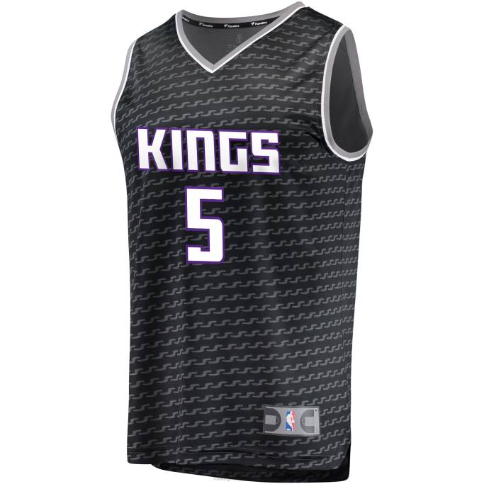 NBA 0F6D3184 Camiseta Sacramento Kings De'aaron Fox Réplica Fast Break Negra
