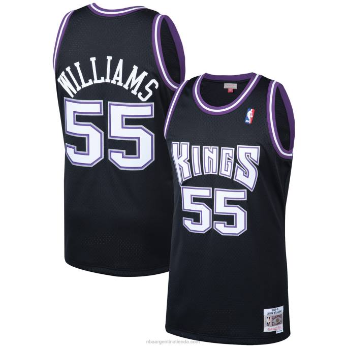 NBA 0F6D390 sacramento kings jason williams mitchell & ness black hardwood classics swingman player jersey