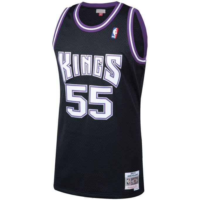 NBA 0F6D390 sacramento kings jason williams mitchell & ness black hardwood classics swingman player jersey
