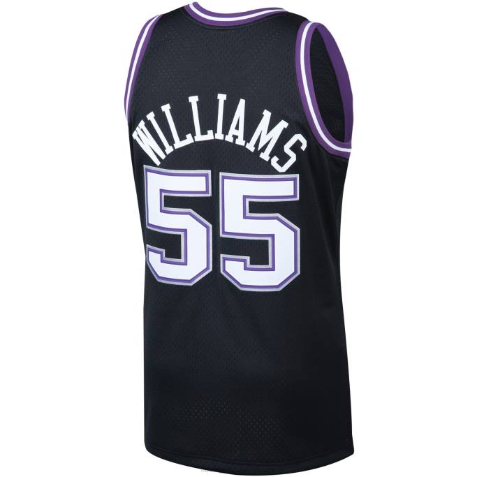 NBA 0F6D390 sacramento kings jason williams mitchell & ness black hardwood classics swingman player jersey