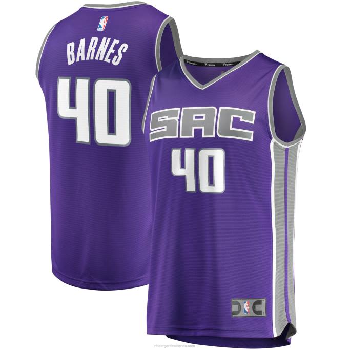 NBA 0F6D5599 Sacramento Kings Harrison Barnes Púrpura Fast Break Réplica playera de jugador