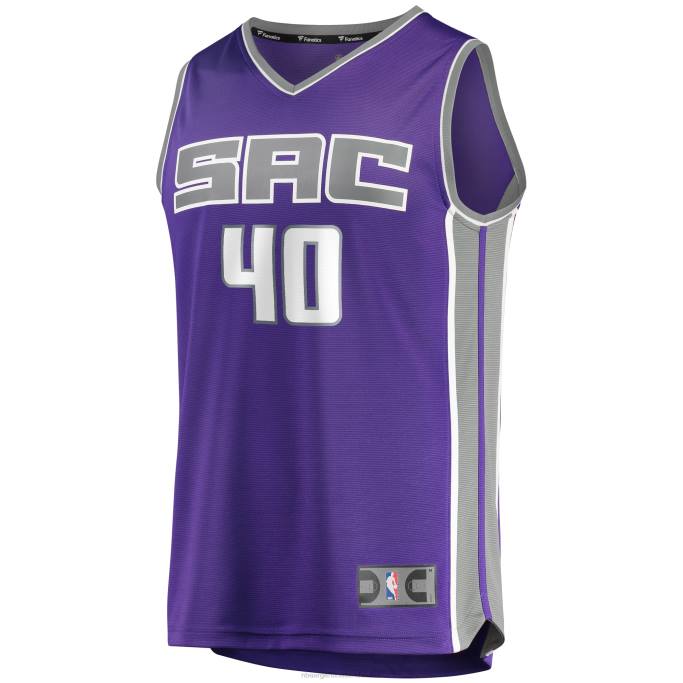 NBA 0F6D5599 Sacramento Kings Harrison Barnes Púrpura Fast Break Réplica playera de jugador