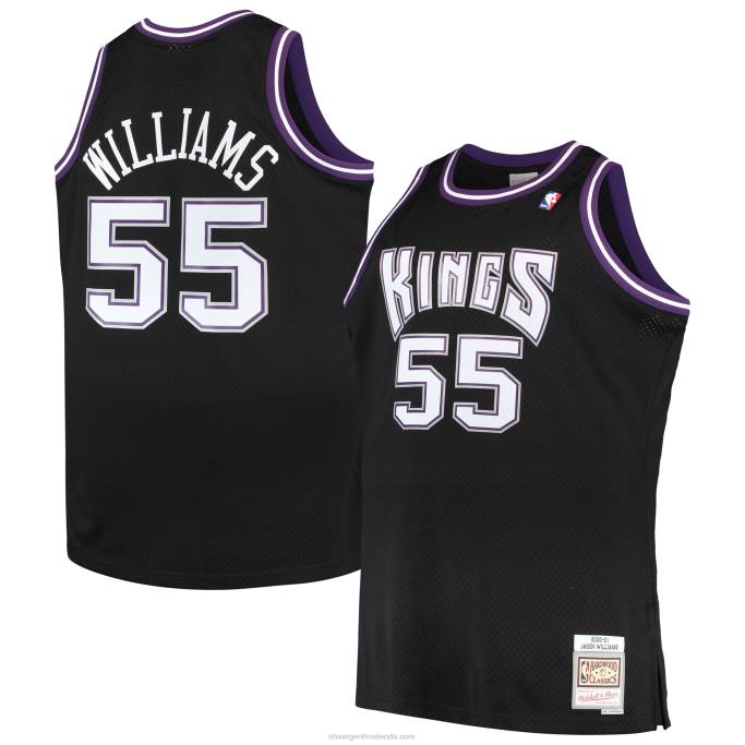 NBA 0F6D740 sacramento kings jason williams mitchell & ness negro grande y alto hardwood classics swingman jersey