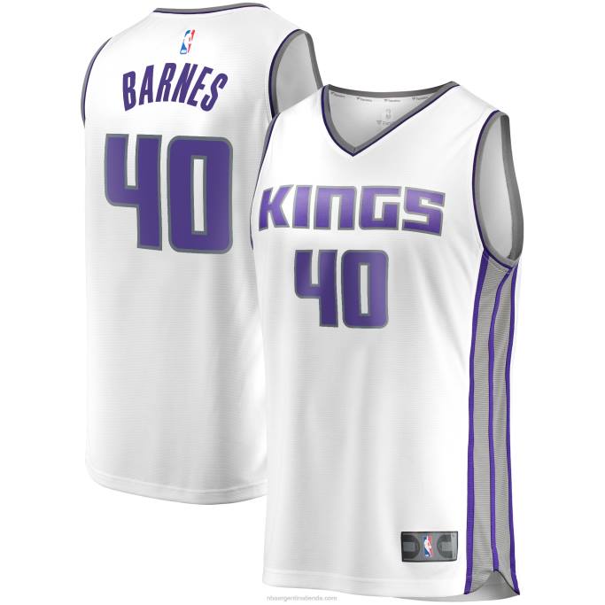 NBA 0F6D7983 Sacramento Kings Harrison Barnes White Fast Break Réplica playera de jugador