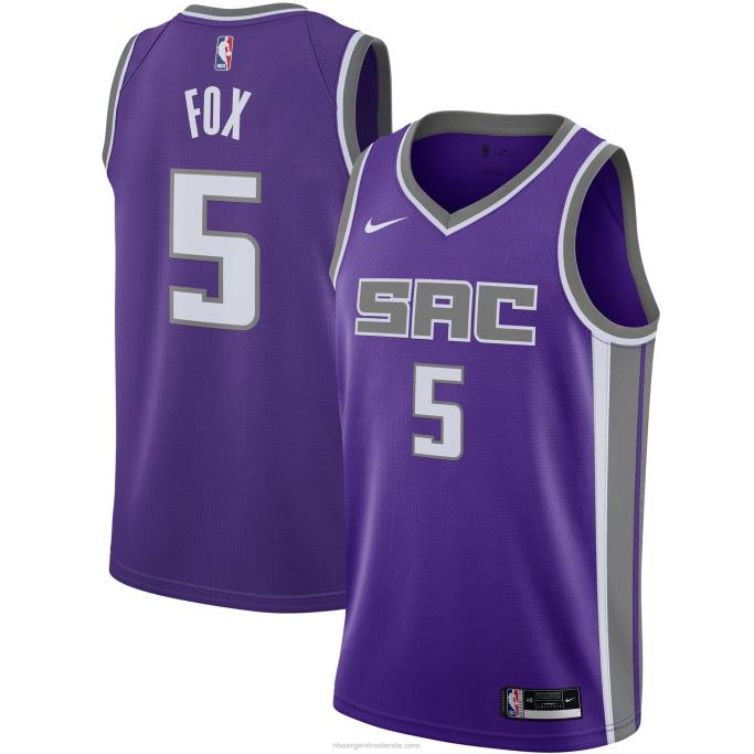 NBA 0F6D87 Camiseta Sacramento Kings De'aaron Fox Nike Swingman Púrpura
