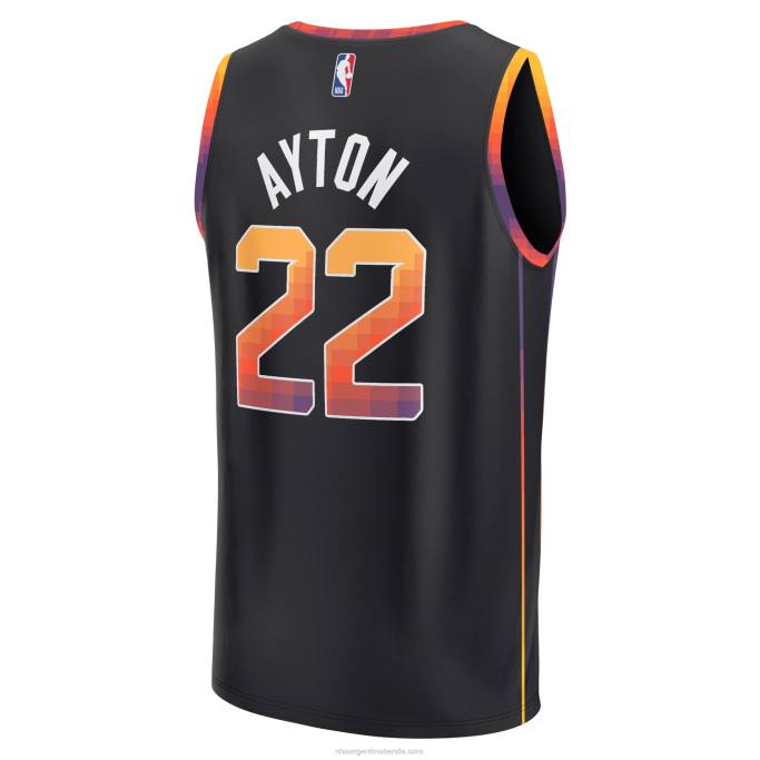 NBA 0F6D1000 phoenix suns deandre ayton camiseta de jugador de ruptura rápida negra