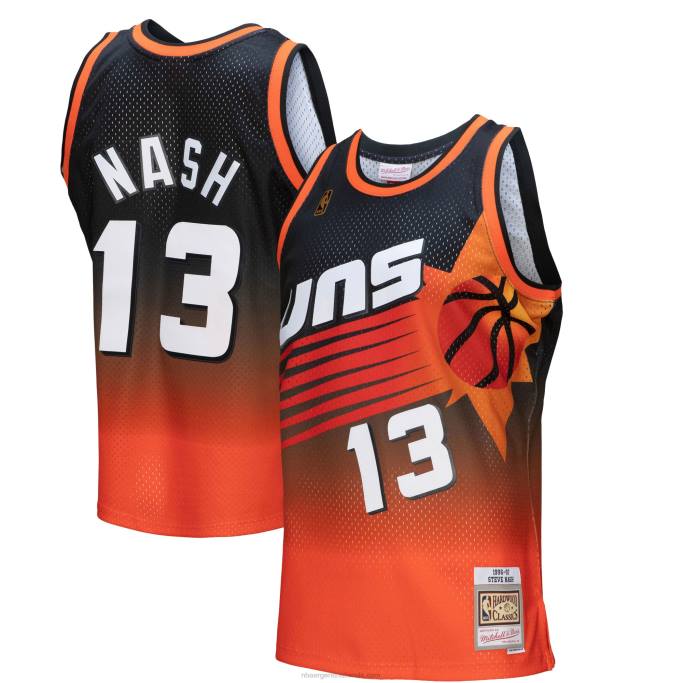 NBA 0F6D1027 phoenix suns steve nash naranja / negro hardwood classics fadeaway swingman player jersey